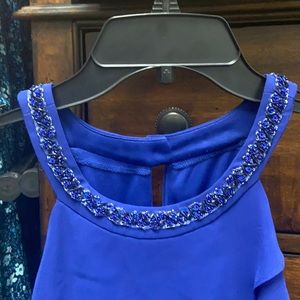 Scarlett Indigo Flowing Evening Wear Dress